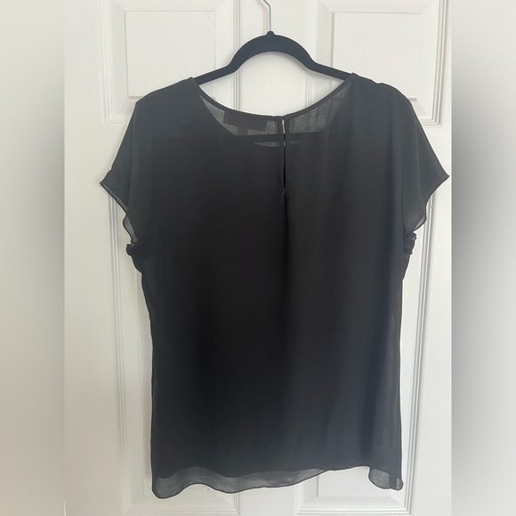 Loft Sheer Black Ruffle Top - Picture 4 of 4